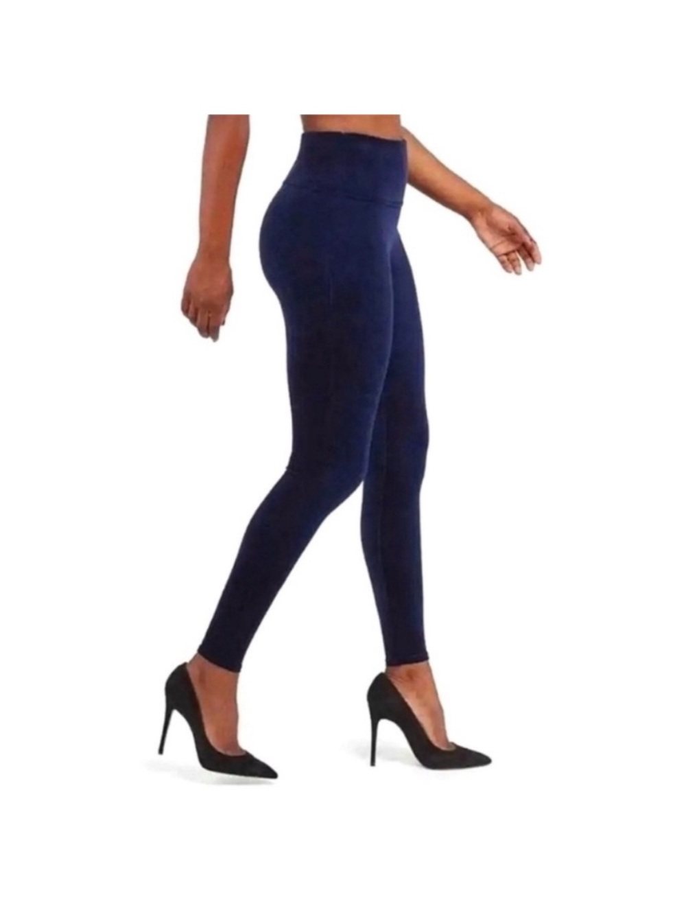 SPANX Velvet High-Rise Navy Leggings